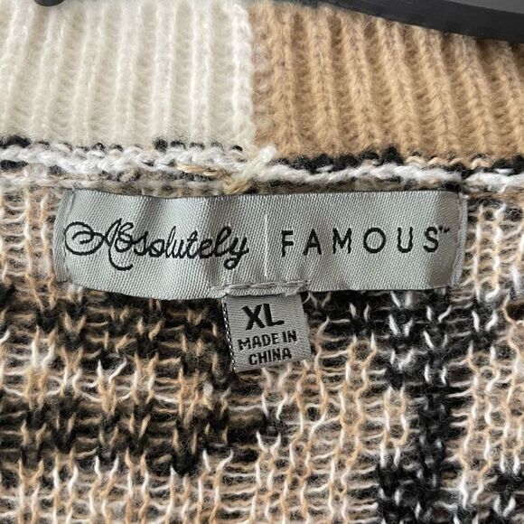 Absolutely Famous Multicolor Animal Print V-Neck Pullover Sweater Size XL NWT - Picture 8 of 9